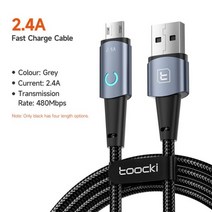 Toocki-마이크로 USB 케이블 3m 2m 고속 충전 마이크로 알루미늄 합금 데이터 코드 와이어 샤오미 레드미, 02 A-Micro Grey_02 1m, [02] 1m