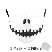 패션마스크 NADANBAO재미있는 할로윈 재미 있는 조커 페이스 프린트 마스크 세탁 가능한 패브릭 여성 성인 커버 재사용 패션 외부 마스크, ADULT, 295043