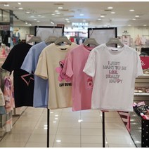 셀덴 [동아백화점 수성점] 22시즌 여름 캔디 데이지꽃 프린트 기본 베이직 루즈핏 라운드 여름 반팔 티셔츠 EDRA22351-01