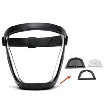 코스토프 투명스모그라이딩마스크 김서림 방지 비말차단 전면 마스크, 블랙화이트(업그레이드)