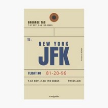 아트박스/모노라이크 에어라인택 포스트카드 엽서 - New York, 옵션선택:본품, 단품