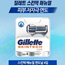(민감성 피부를 위한) 질레트 스킨텍 매뉴얼 면도날 4개입 / 저자극 피부보호 윤활밴드
