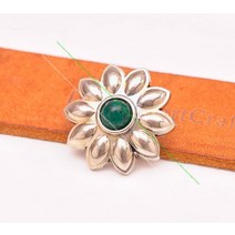 비즈공예 원석 10pcs 30Mm 실버 서양 노란색 구슬 꽃 Conchos 스크류 백 DIY Leathercraft 벨트 수하물 가, 03 Green Bead