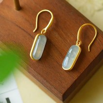 비취이 천연 옥석 귀걸이