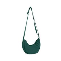 여성을 위한 작은 나일론 크레센트 크로스바디 백 남성 트렌디 여행용 슬링백, Dark Green, Dark Green