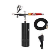 후끼 페인트 에어리스 스프레이건 ribo Portable airbrush auto mini air brush top gun with 압축기 키트 조용한 아트 케이크 뿜칠 후키, 1-b