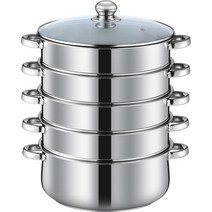 대형 찜기 3중 4중 찜솥 스텐 야채 고기 해산물 업소, 32CM   4단, 1개
