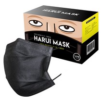 하루이 일회용 MB필터 마스크 플러스 상품개선 진공 개별포장 50매입, 블랙