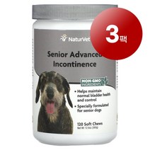 리암마켓 NaturVet 네이처벳 노견용 인칸터넌스 관리 보충제 소프트츄 120개 360g 1팩, 3팩