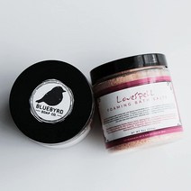 블루 byrd Soap Co. BYRD Lovespell 포밍 버블 배쓰솔트 226.8g 8온스 | 낭만적인 향이 나는 천연 거품 배쓰밤 먼지 여성용 냄새 기포 방출 입욕제 LOV