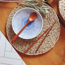 타운지 2color 우드 라탄 테이블매트, 지름30cm, 네츄럴