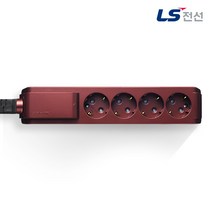 LS전선 4구 플랫 1.5m 와인 멀티탭 가정용 사무용 캠핑용, 블라썸 핑크, 3m