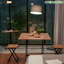 까사마루 오드리 접이식 800 테이블 세트(테이블1+의자2), 오크