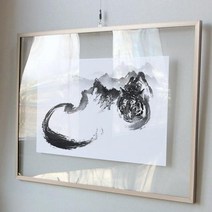기타 바보사랑[꾸밈]투명액자78CmX56Cm_호랑이수묵화, 프레임선택/이미지선택:골드브라운/이미지3
