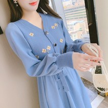 루나 여성 겨울 페션 원피스 하객룩 니트 도툼한 서현 원피스