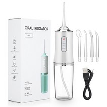 물치실 물칫솔 치간세정기 구강 irrigator dental water flosser, 화이트 4 헤드