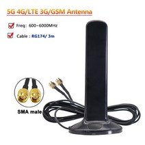 듀얼 케이블 2*2 5G LTE GSM 옴니 공중 고 이득 12dbi 600 ~ 실내 와이파이 라우터 안테나 TS9 남성용, 01 SMA male
