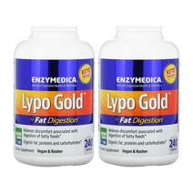 [2개] 엔자이메디카 리포 골드 지방 소화 효소 240베지캡슐 아밀레이스 리파아제 아밀라아제 프로테아제 Lypo Gold