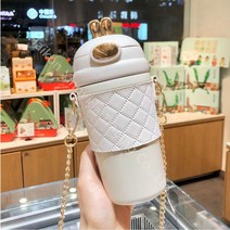 텀블러 크로스 물컵 휴대용 빨대컵, 녹색