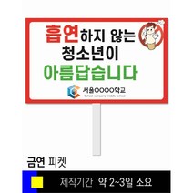 스쿨컴퍼니(도매가격 인쇄쇼핑몰) #11 금연 피켓 [피켓 포맥스피켓 손잡이피켓 학교피켓 예방교육 캠페인 홍보 피켓제작], 2. 손잡이 대형 60x45cm