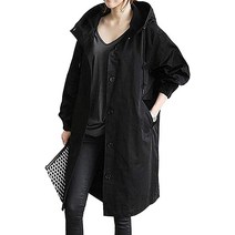 트렌치 코트 여성 봄 가을 롱 코트 아우터 오버사이즈 후드