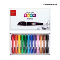 라인플러스 트리마330 삼각 유성매직 12색 세트, 혼합 색상, 1개입