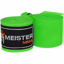 Meister Junior 274.3cm(108인치) 신축성 있는 면 핸드 랩 MMA 및 복싱용 (쌍) - 퍼플, Neon Green