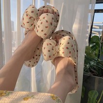 딸기 리본 슬리퍼 층간소음화 실내화 왕딸기슬리퍼 집들이선물 감성, 핑크