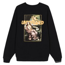 undefeated긴 소매 남성 2 색 기본 스웨터 느슨한면 하이 스트리트 커플 의상