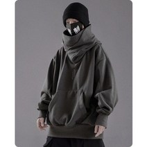 2022 new 힙합 스트리트 스웨터 양털 후드 가을 겨울 터틀넥 블랙 편안하고 남성