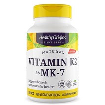 Healthy Origins Vitamin K2 As MK-7 Supplement 100 mcg 180 Count, 1, 단일옵션