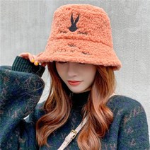 일체형가발 롱 웨이브 귀여운 토끼모자, 1개, Q.주황색모자단발펌[흑종려+헤어넷]