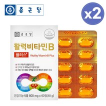 종근당 활력 비타민B 플러스 고농축 고함량 수용성 비타민 비 컴플렉스 비 B 군 영양제, 2개, 60정
