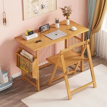 간이 원목책상 가정용 컴퓨터 우드 책상 재택근무 1인용 미니책상 공부방 책상, 원색-60 책상 사이드 거치대
