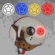 LINE CUT 오토바이 킥보드 헬멧 별모양 안전 반사 스티커 LF-006, 빨강반사 1장