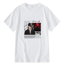 명패디자인 Anime Bleach 구로 사키 Ichigo 하라주쿠 웃긴 만화 프린트 여름 코튼 반팔 3451304419, S, white