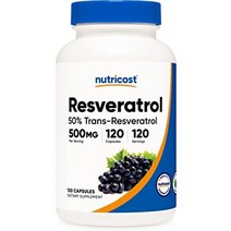 영양소 레스베라트롤 500mg 120 캡슐 - 50 트랜스-레스베라트롤, 120카운트(1팩)