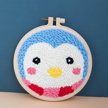 DIY 방콕 취미 펀치니들 자수 세트, 펭귄, 1개