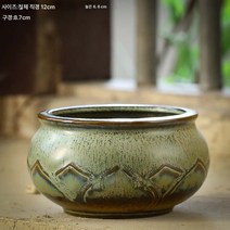 수배화분 세라믹 동전초록라 무공용기 수양식물 부귀죽 홈인테리어, CZ구리녹색유약수경법-02