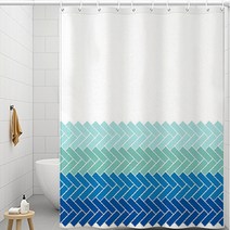 코팅블루 북유럽 호텔 폴리 PEVA DTP 화장실 방수 샤워커튼, 17.블루웨이브, 180×180cm