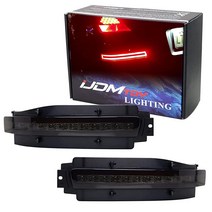 IJDMTOY Clear Lens w/Dark Red Inner AllinOne Full LED Lower Bumper Tail Lamps Compatible with Nissan, Smoked Lens w/ Sequential 