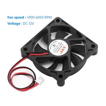 무선 히팅건 힛툴 소형 열풍기 냉각 팬 12v 미니 60mm x 60mm x 10mm 컴퓨터 팬 브러시리스 2핀 케이스 팬 30cm 길이 케이블 cpu 방열판 쿨러 팬, 없음