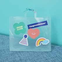 반투명 쇼핑백 답례품 구디백 선물 포장용 가방 라지사이즈 어린이집 유치원 생일선물 포장, 01_pp반투명 쇼핑백(라지)