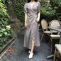 플라워 여름 반팔 롱 랩 샤랄라 원피스
