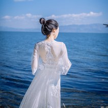 여행룩 40대여름 동남아 원피스 신혼여행 비치웨어 하와이옷 베트남 커플비치웨어 비치드레스 휴가룩 휴양지, L, 흰색