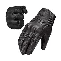 ILM 염소 가죽 오토바이 모터바이크 파워스포츠 레이싱 장갑 터치스크린, Black Unperforated, X-Large