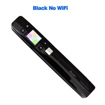 북스캔 무선 미니 책 문서 스캐너휴대용 미니 모바일 A4 문서 스캐너 LCD 디스플레이 무선 와이파이 USB, 블랙 no wifi