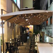 초대형 파라솔 LED 접이식 야외 캠핑 정원 마당 테라스 카페, 2.5m 사각형
