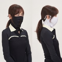 힙스타 골프 냉감 마스크 UV 자외선차단 쿨 메쉬 얼굴 햇빛가리개 스포츠 용품, L, 쿨마스크 화이트 L