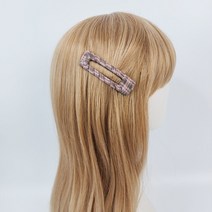 핸드메이드 사각 스위트 원단 8 cm 헤어 똑딱핀